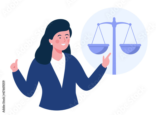 Law and justice scenes. lawyer consulting client, judge knocking with wooden hammer. Legal advice concept and consultation. Judgment. Flat vector illustration for banner and website