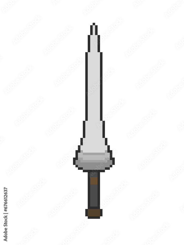 Naklejka premium Pixel Art Lance Weapon Illustration