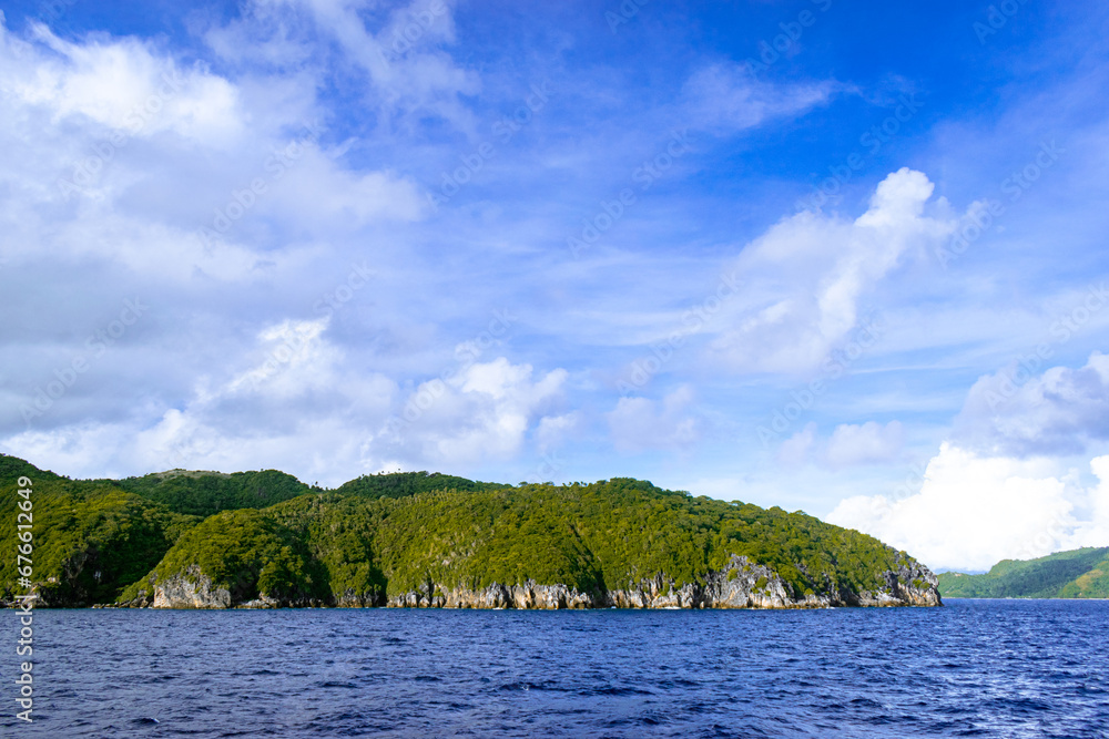 Tropical islands on a sunny, blue sky. Romblon Island, Philippines Tropical islands on a sunny, blue sky. Romblon Island, Philippines