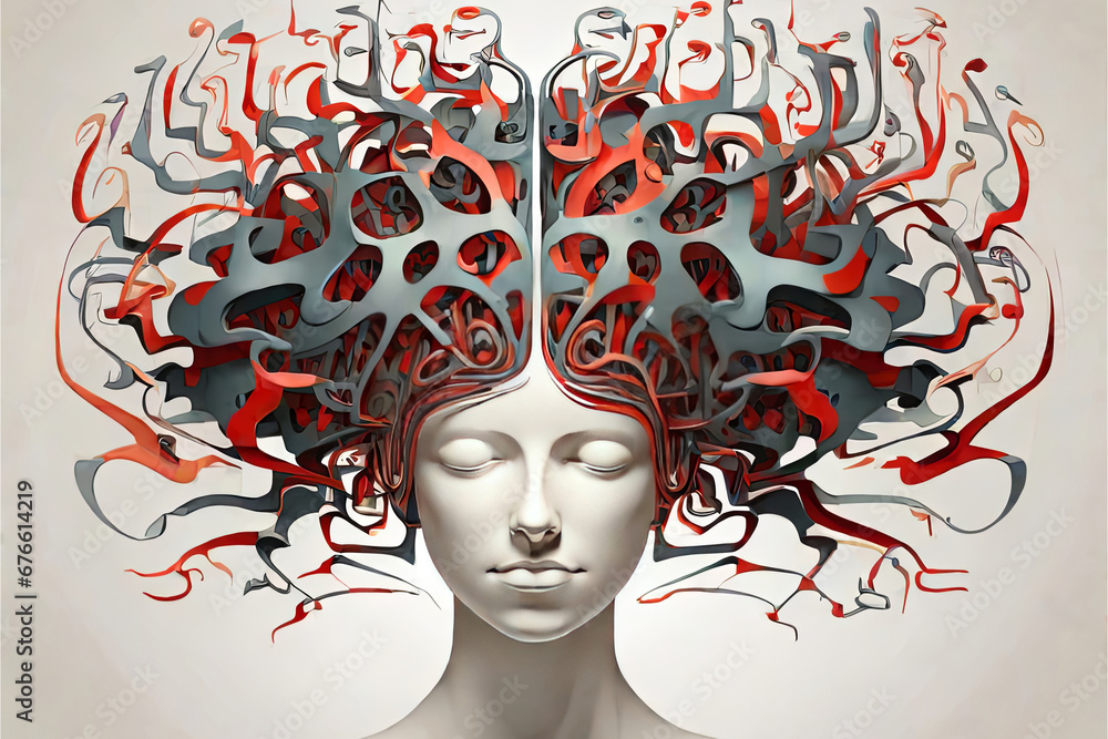 Explore the complexities of the mind with this abstract image capturing ...
