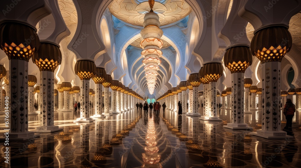 Obraz premium View of the architectural features of a mosque.