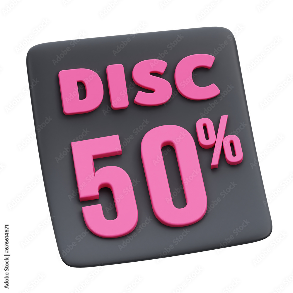 3D Render Black Friday Sale 50% discount flyer 3D Render Black Friday Sale 50% discount flyer