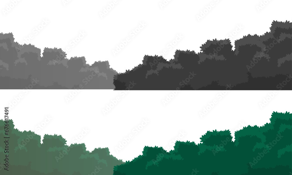 Vector woods silhouette design background