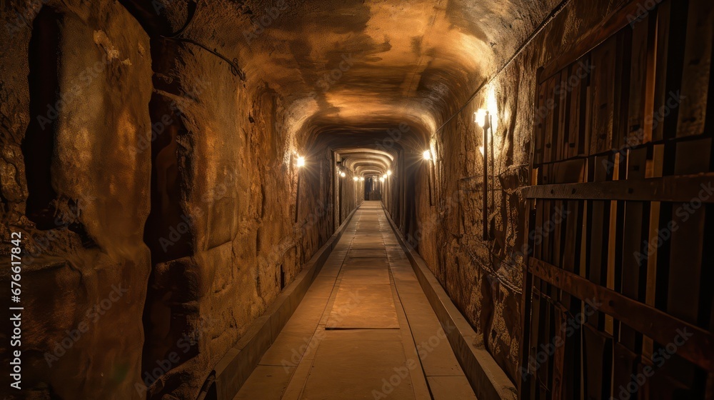 Haunted catacombs tunnel underground