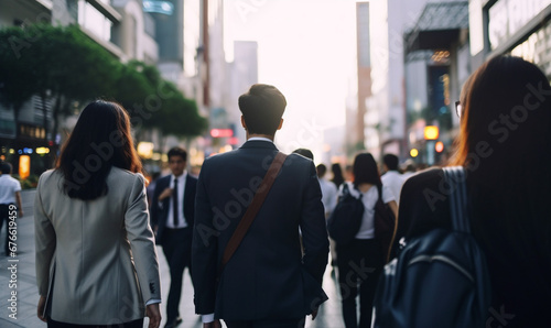 office workers walking in the city