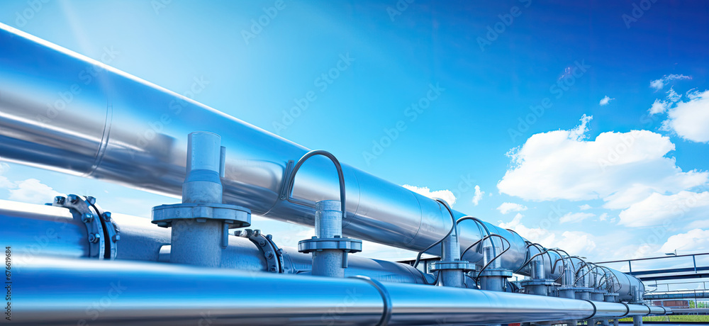 Pipelines Stretched Across Industrial Landscape Pipelines Stretched Across Industrial Landscape