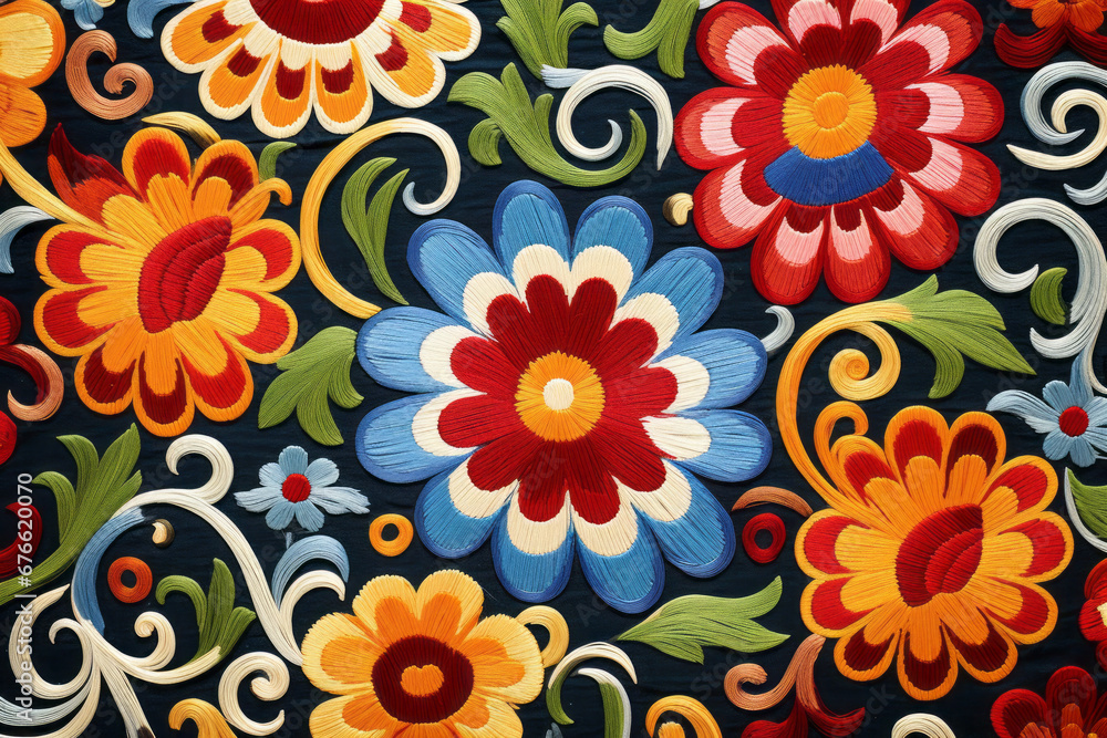 Suzani cloth with rich color bright flowers, fabric surface material texture Suzani cloth with rich color bright flowers, fabric surface material texture