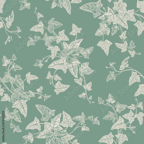 Seamless pattern with ivy