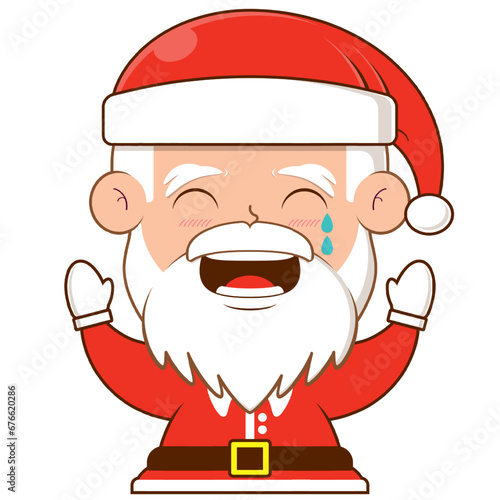 santa claus laughing face cartoon cute