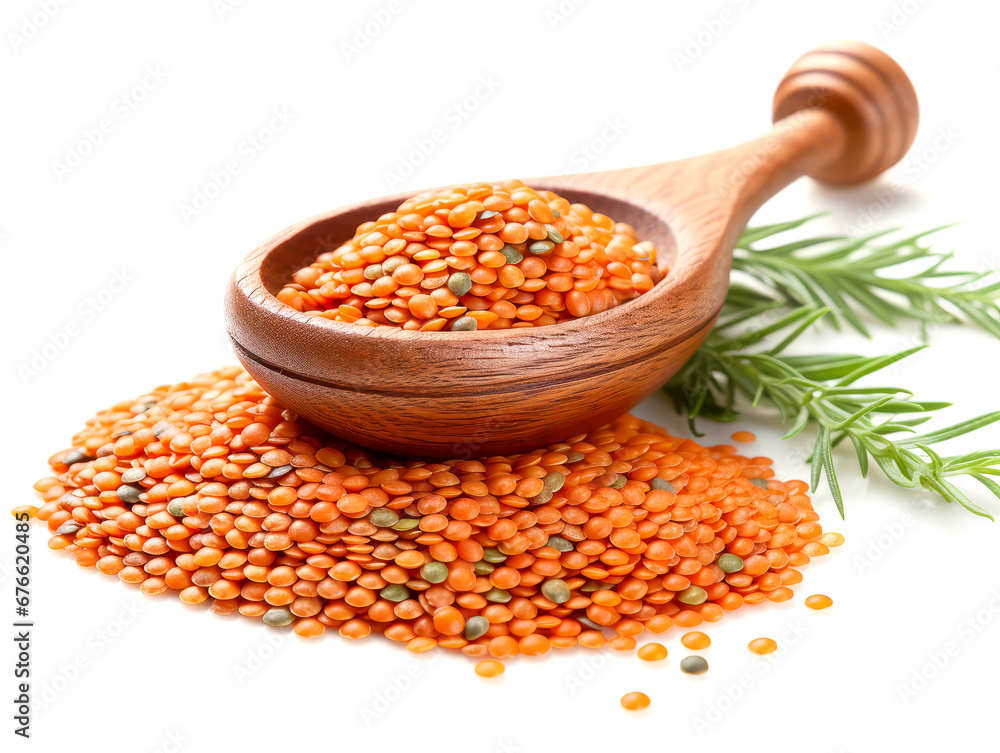 Lentil isolated on white background. Lentil isolated on white background.