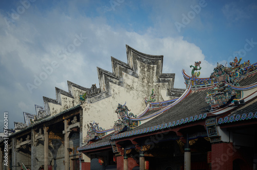 ancient temple in George town, heritage building with the fly-eaves.