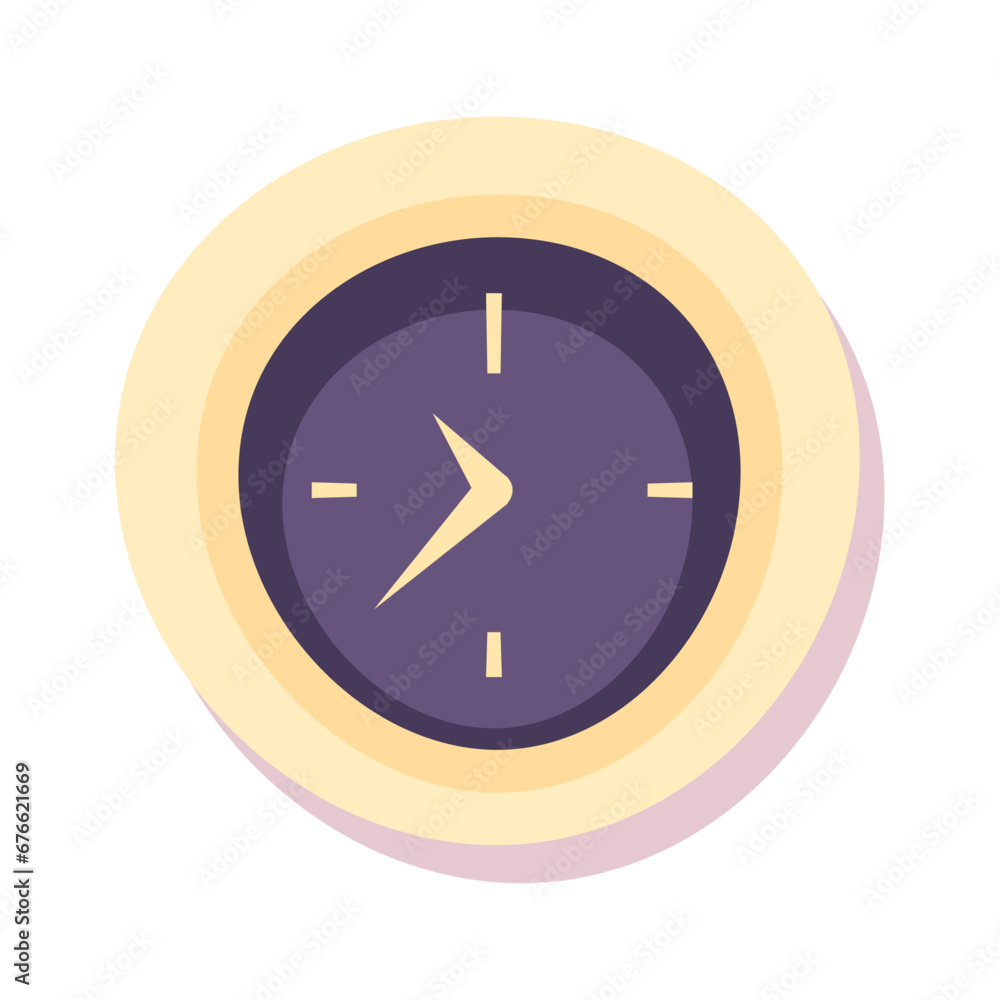 Vector clock icon illustration in flat style watch face vector illustration on isolated background Vector clock icon illustration in flat style watch face vector illustration on isolated background