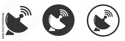 Simple sputnik antenna vector icons set
