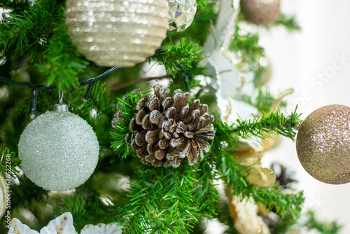 Christmas decoration with balls and tree