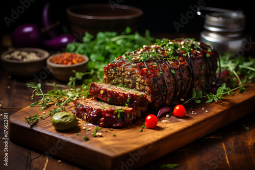 Classic Vegan Meatloaf Delicacy - Generative Ai