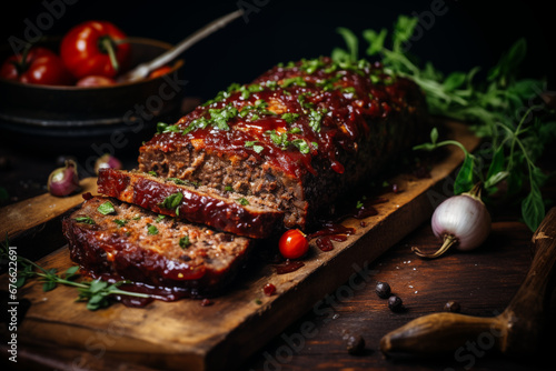 Classic Vegan Meatloaf Delicacy - Generative Ai