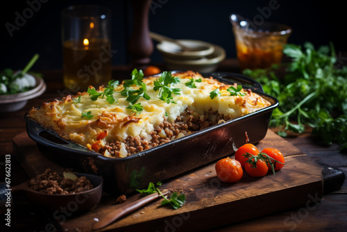 Cozy Vegan Shepherd's Pie Comfort - Generative Ai