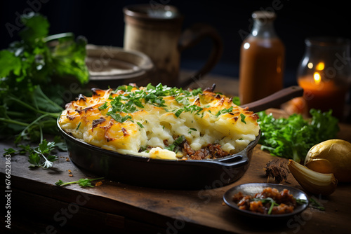 Cozy Vegan Shepherd's Pie Comfort - Generative Ai