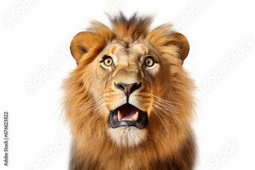 驚くライオンの顔,Generative AI AI画像 © beeboys