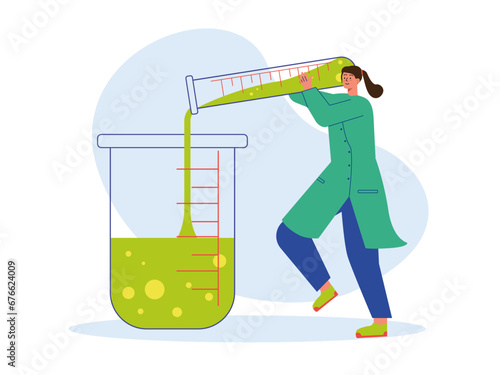 Laboratory illustration. Researcher illustration