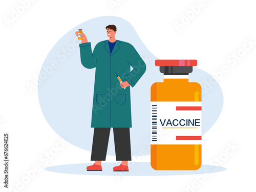 Laboratory illustration. Vaccine research illustration.