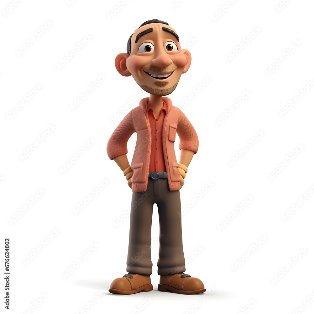 3d clay man character on white background 3d clay man character on white background