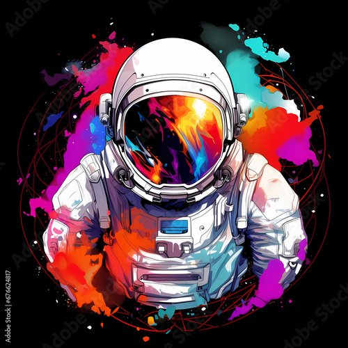 olorful illustration of an astronaut photo