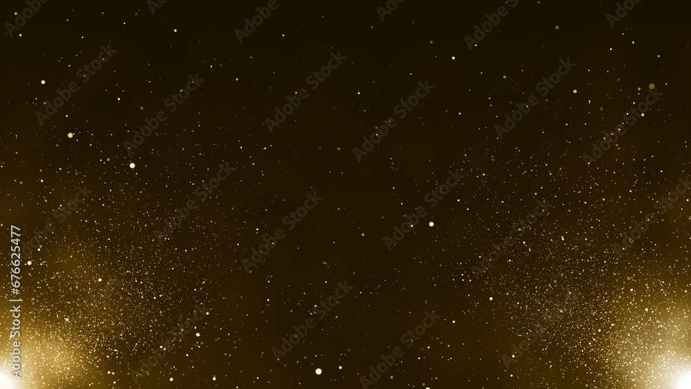 Fototapeta premium Particles bokeh abstract gold event awards trailer titles cinematic concert openers luxury celebration background