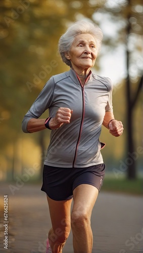 Senior woman going for a run and living a healthy lifestyle