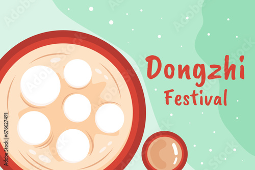 flat design dongzhi festival background illustration