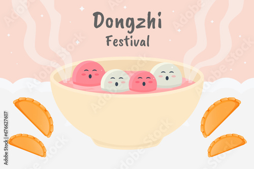 dongzhi festival background illustration in flat design