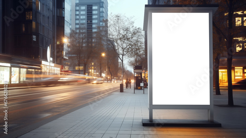 Vertical blank white billboard. Promotion information for marketing and business. © Ton Photographer4289