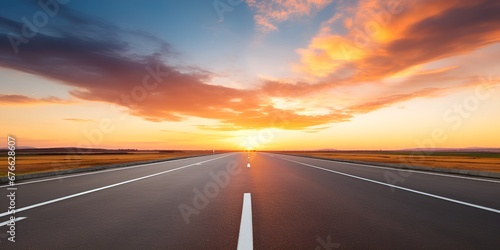 Endless Roadway, Wide Angle Shot for Digital Presentations and Web Design