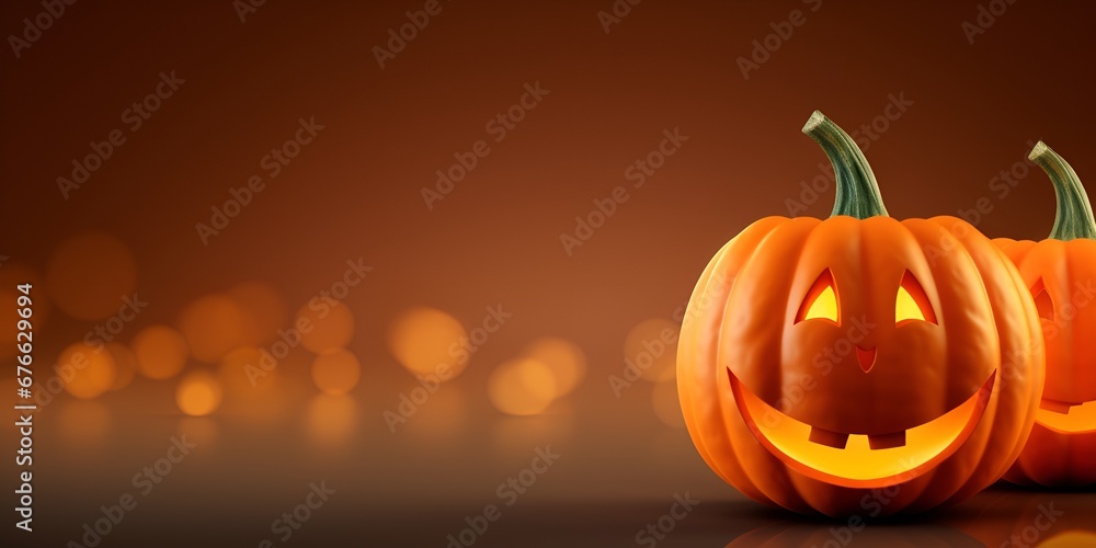 Fototapeta premium Spine Tingling Halloween Pumpkin Backdrop, Ideal for a Truly Creepy Halloween