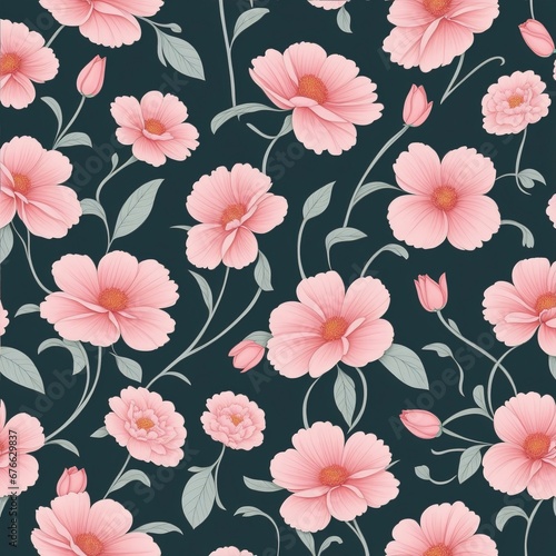 beautiful floral flower seamless pattern background for premium product ai generated