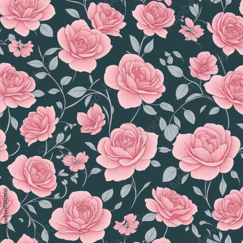 beautiful floral flower seamless pattern background for premium product ai generated