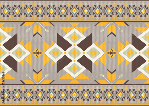 American ethnic native pattern.Traditional Navajo,Aztec,Apache,Southwest and Mexican style fabric pattern.Abstract vector motifs pattern.Design for fabric,clothing,blanket,carpet,woven,wrap,decoration