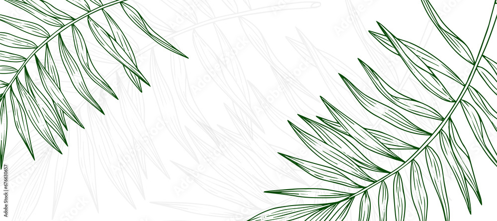 Palm Leaf Outline Abstract background Wallpaper