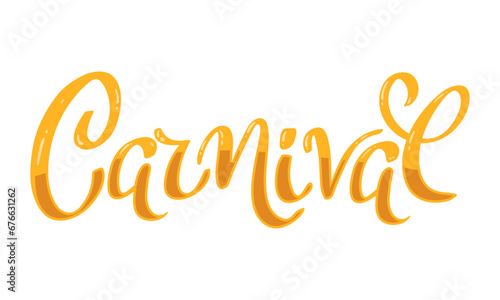 Vector carnival lettering on white background