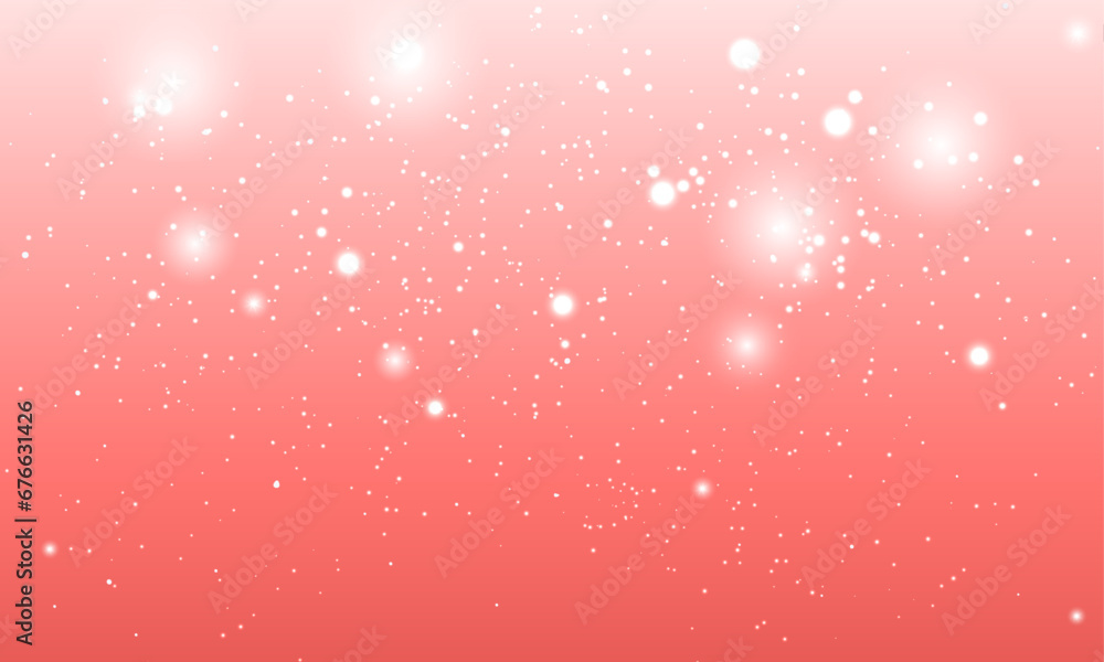 Obraz premium Vector red background with glowing sparkle bokeh