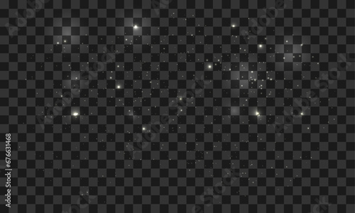 Vector white bokeh light overlay effect with shimmer