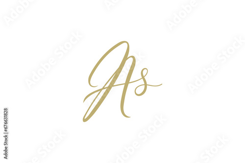A s As handwritten logo template. Initial signature vector © Faiqotur