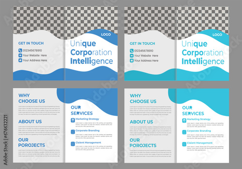 Business bi fold brochure design.