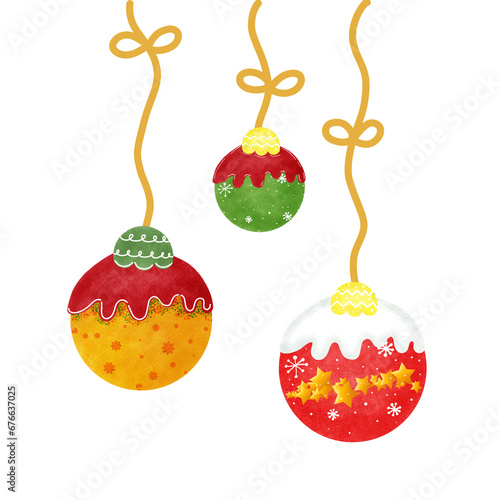 set of christmas balls