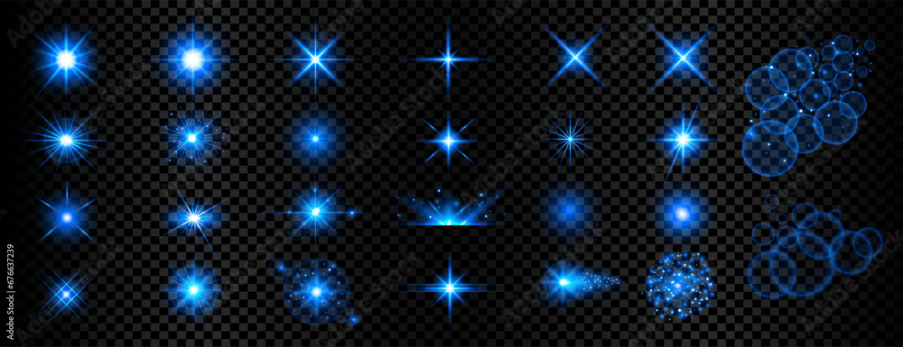 shiny blue light flare background in collection