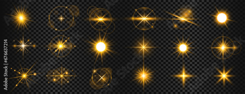 mega set of transparent glitter element background with lighting effect