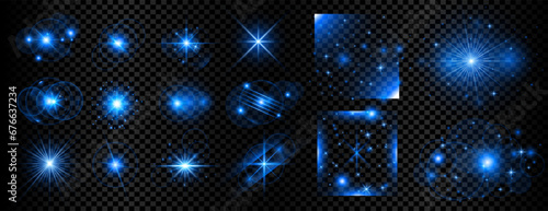 starry blue magical beam light background in collection