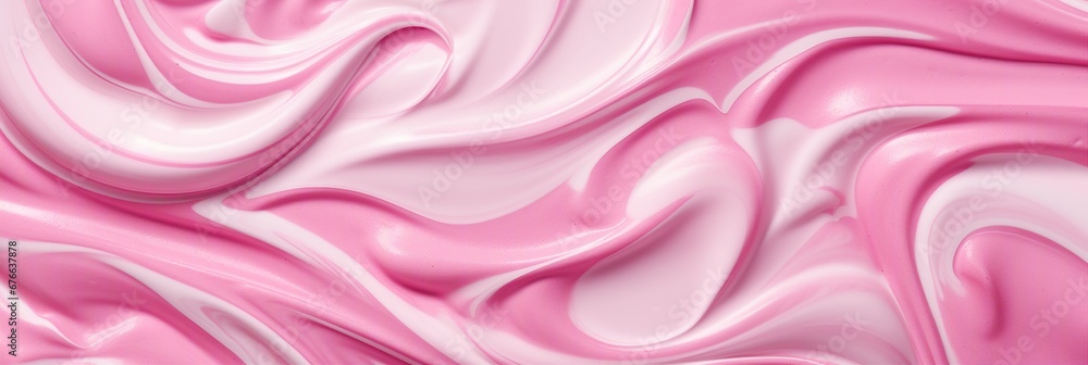 strawberry cream melted texture full, top view, generative AI strawberry cream melted texture full, top view, generative AI