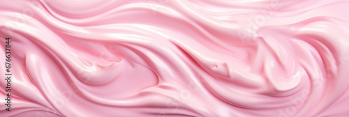 top view of mouth-watering strawberry cream melted texture, generative AI