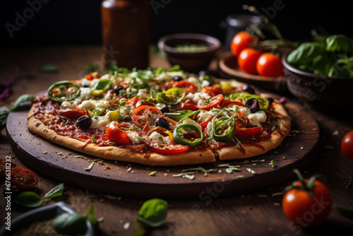 Delightful Raw Vegan Pizza Creation - Generative Ai